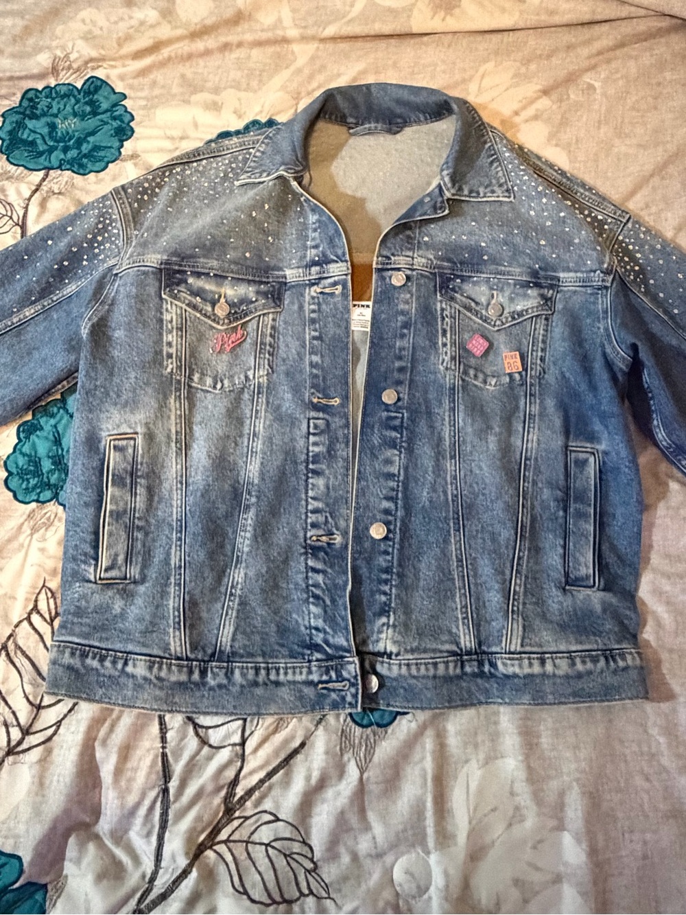 PINK Victoria's Secret Light Blue Denim Jacket - Picture 11 of 12
